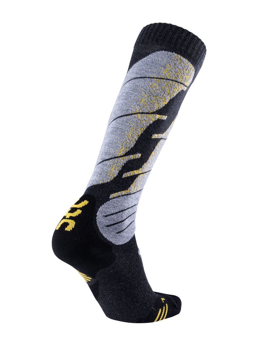 UYN All Mountain Ski Socks, anthracite melange/yellow - Bild 2