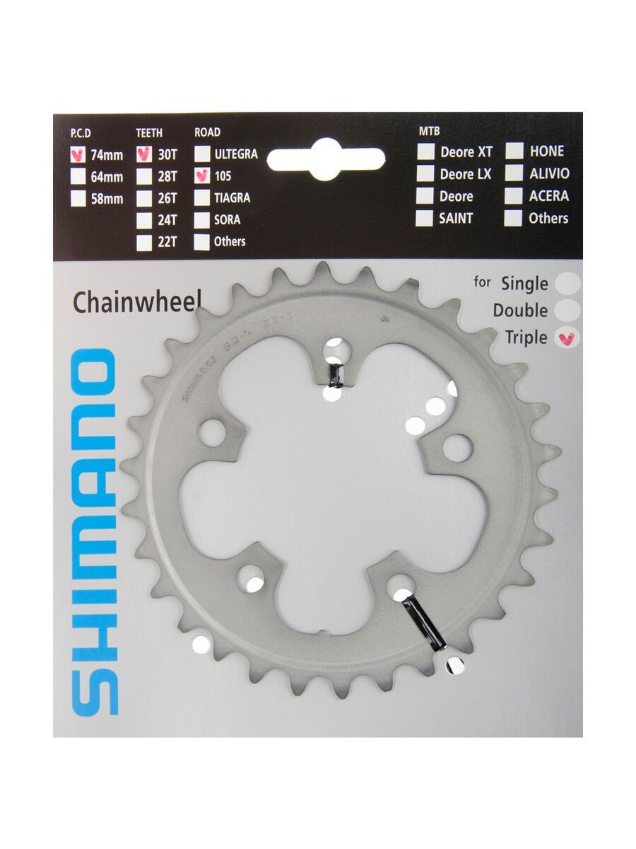 Shimano Kettenblätter 105 FC-5703 - 3x10, silber - Bild 1