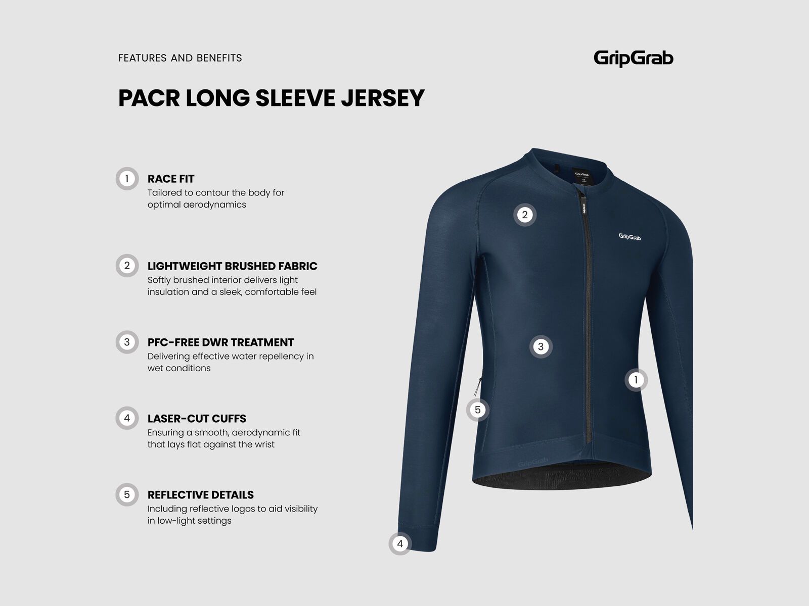 GripGrab PACR Long Sleeve Jersey, navy blue - Bild 9