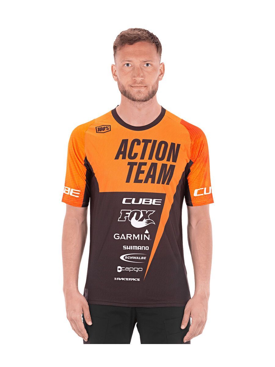 Cube Edge Rundhalstrikot kurzarm X Actionteam, orange´n´black - Bild 2