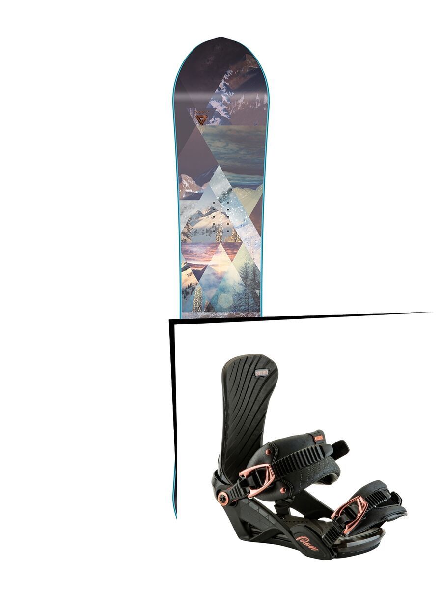 Set: Nitro Victoria 2017 + Nitro Poison 2017, black - Snowboardset - Bild 1