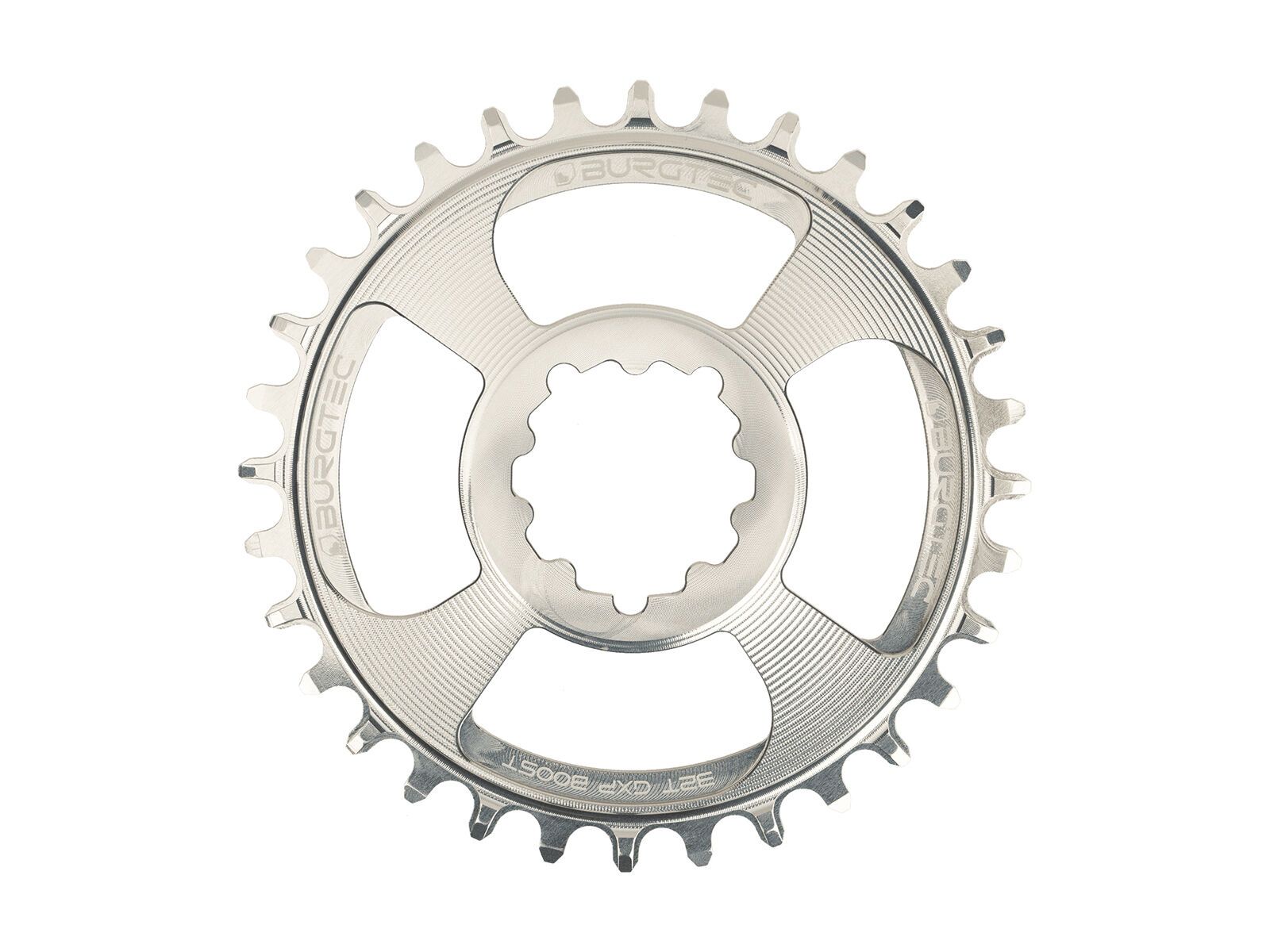 Burgtec 3 mm Offset Thick Thin Chainring SRAM 3-Bolt, rhodium silver - Bild 1