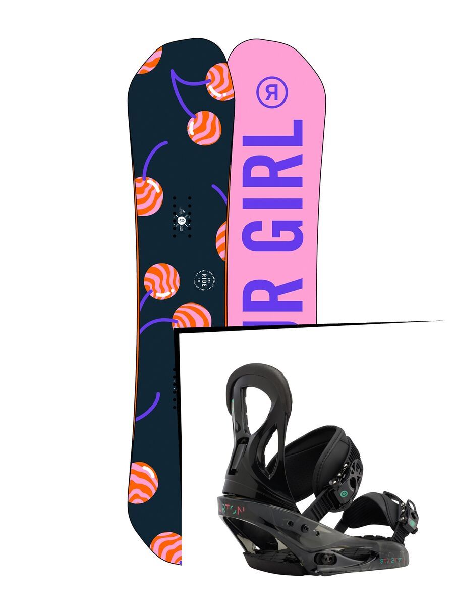 Set: Ride OMG 2017 + Burton Stiletto 2017, black - Snowboardset - Bild 1