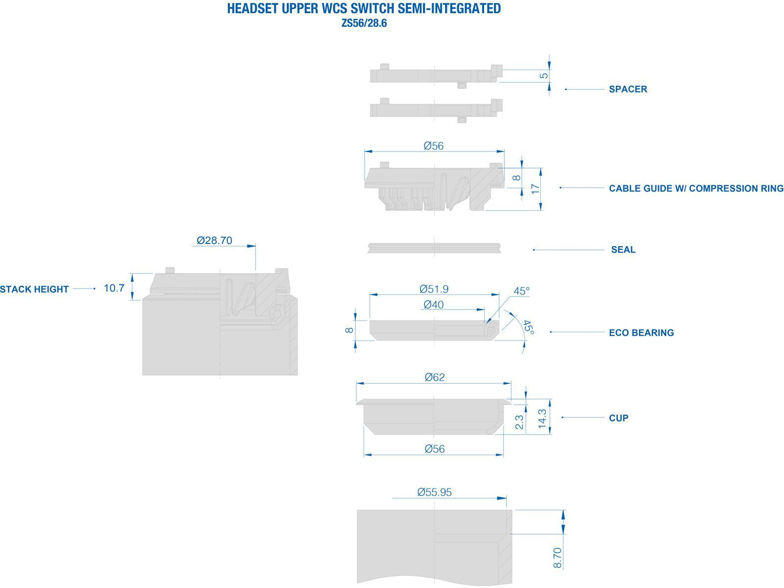 Ritchey WCS Switch Upper Headset ZS56/28.6 / No cable guide, black - Bild 3