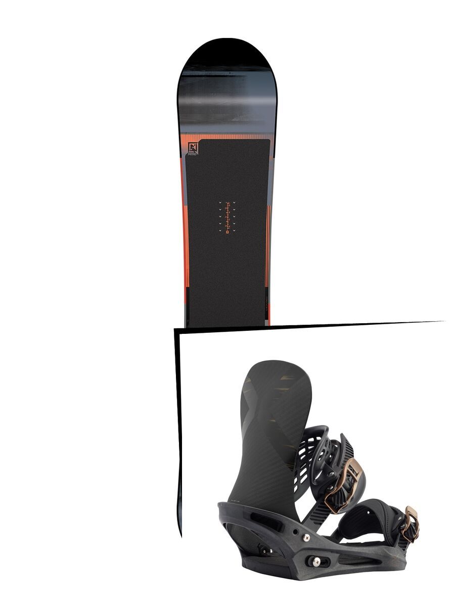 Set: Nitro Team 2017 + Burton X-Base 2017, black mag - Snowboardset - Bild 1