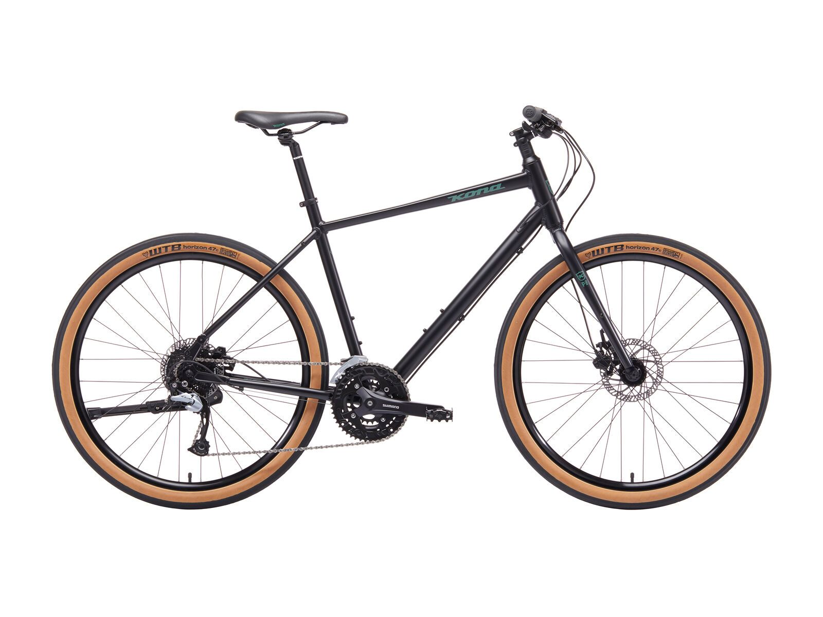 Kona Dew Plus, matt black w/ eco green decals - Bild 1