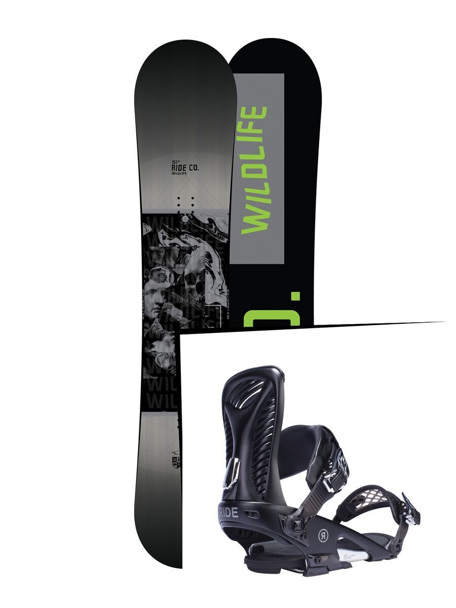 Set: Ride Wild Life 2017 + Ride Capo 2017, black - Snowboardset - Bild 1