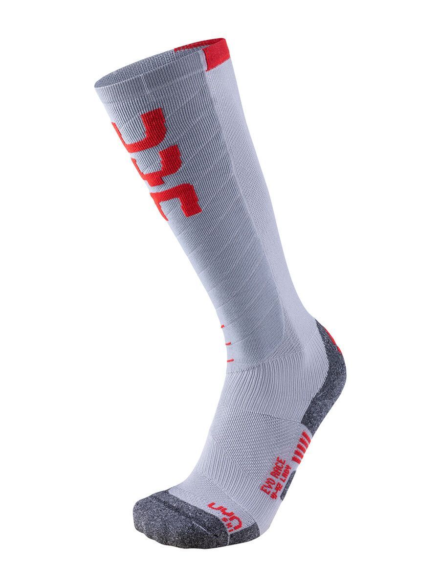 UYN Evo Race Ski Socks Lady, light grey/red - Bild 1