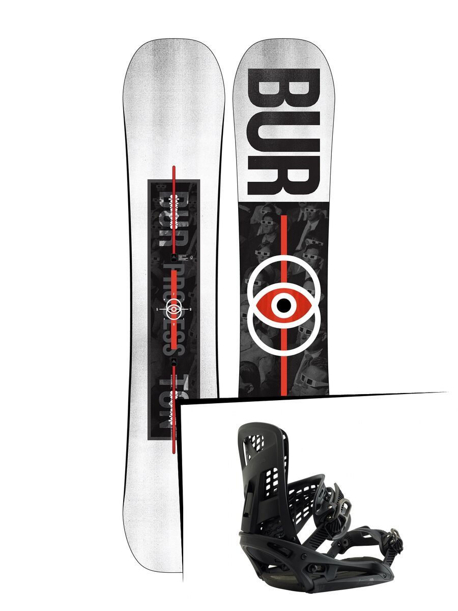 Set: Burton Process Flying V Wide 2019 + Burton Genesis EST matty black - Bild 1