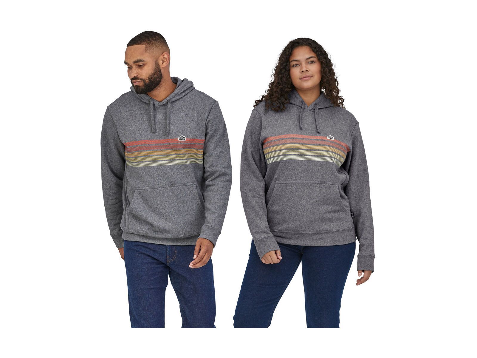 Patagonia Line Logo Ridge Stripe Uprisal Hoody, gravel heather - Bild 2