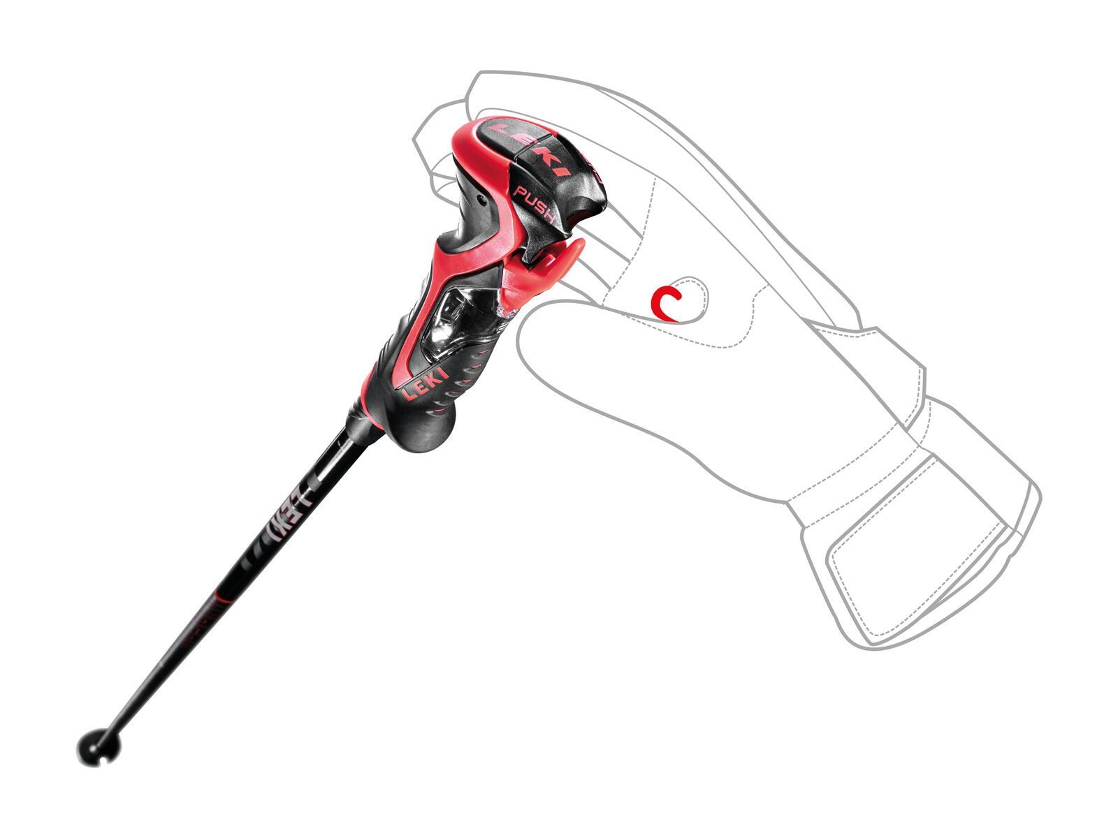 Leki Airfoil 3D, black-bright red-white - Bild 5