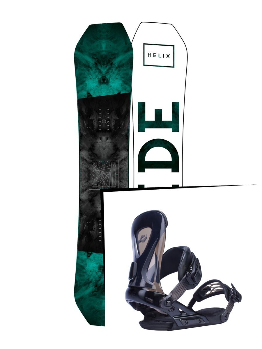 Set: Ride Helix 2017 + Ride Revolt 2017, black - Snowboardset - Bild 1