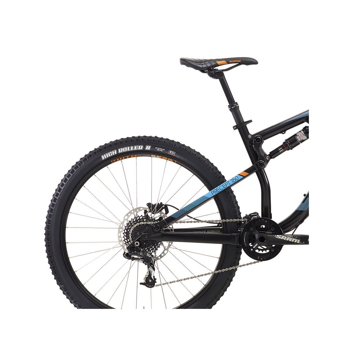Kona Precept 150, matt black w/ cyan & orange decals - Bild 5