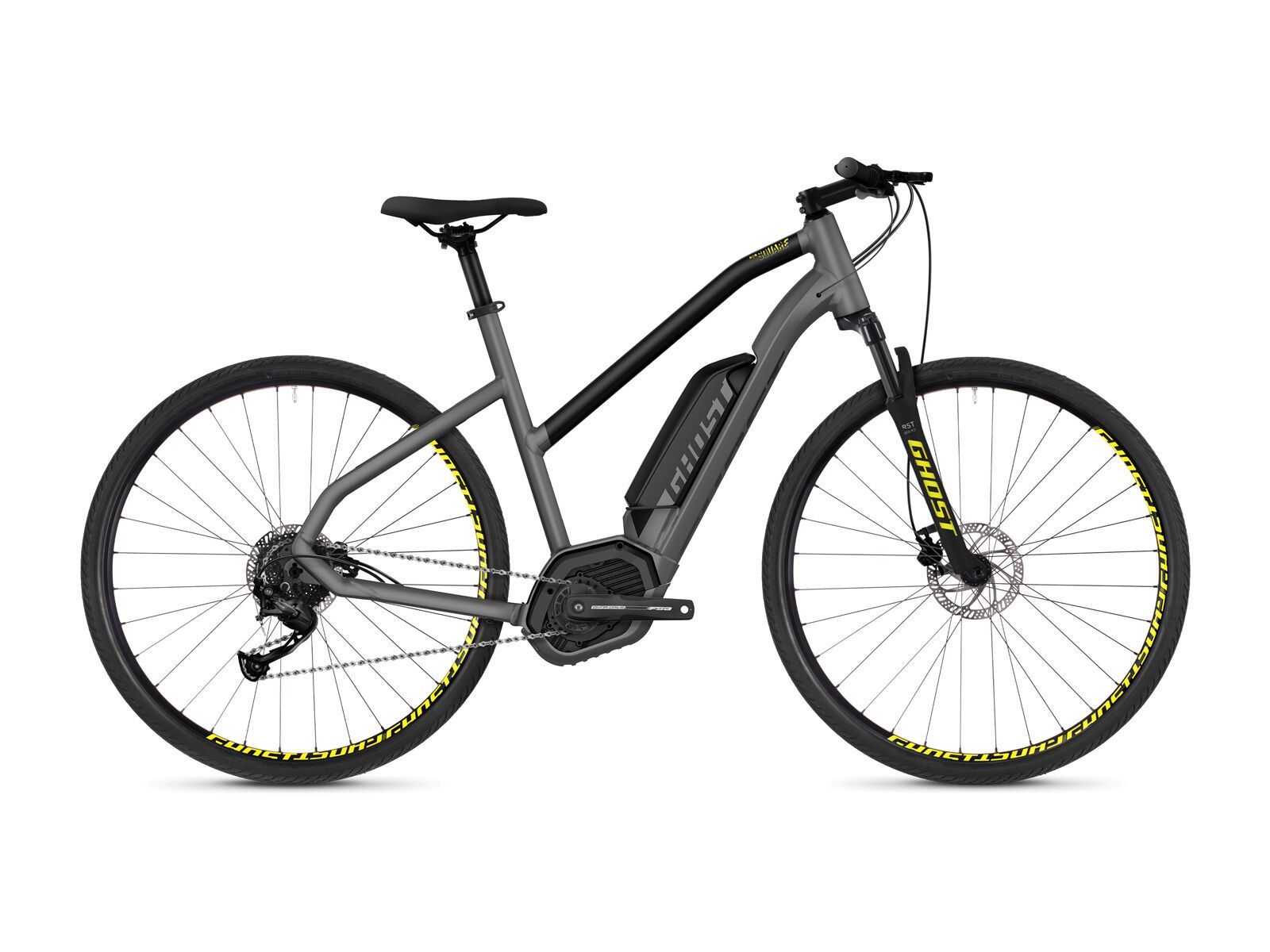 Ghost Hybride Square Cross B2.9 W AL, urban gray/night black/neon yellow - Bild 1