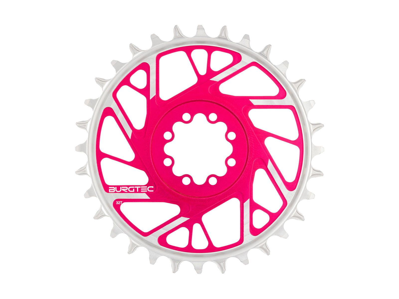 Burgtec 3 mm Offset Thick Thin Chainring SRAM 8-Bolt, toxic barbie pink - Bild 9