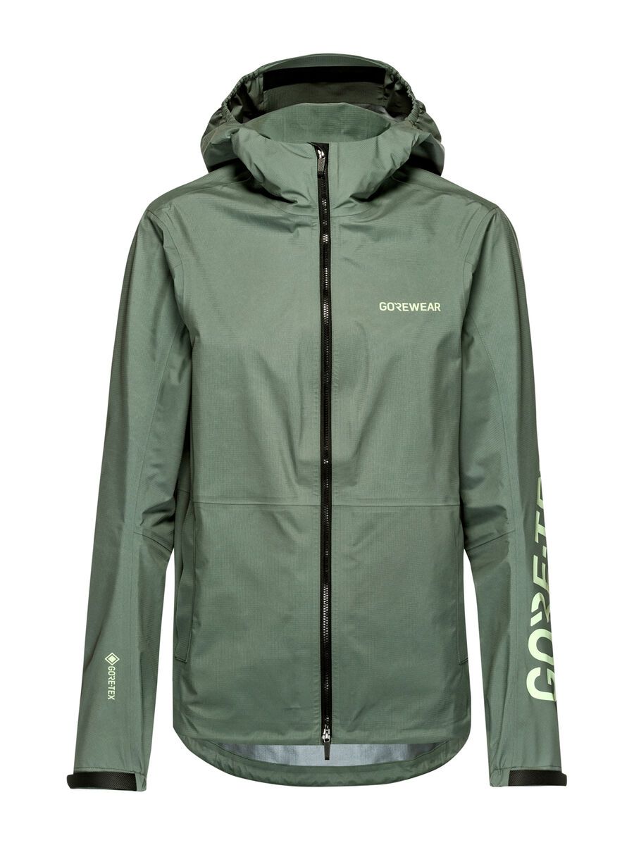 GOREWEAR Lupra 2.0 Gore-Tex Logo Kapuzenjacke Damen, slate green/spring green - Bild 1