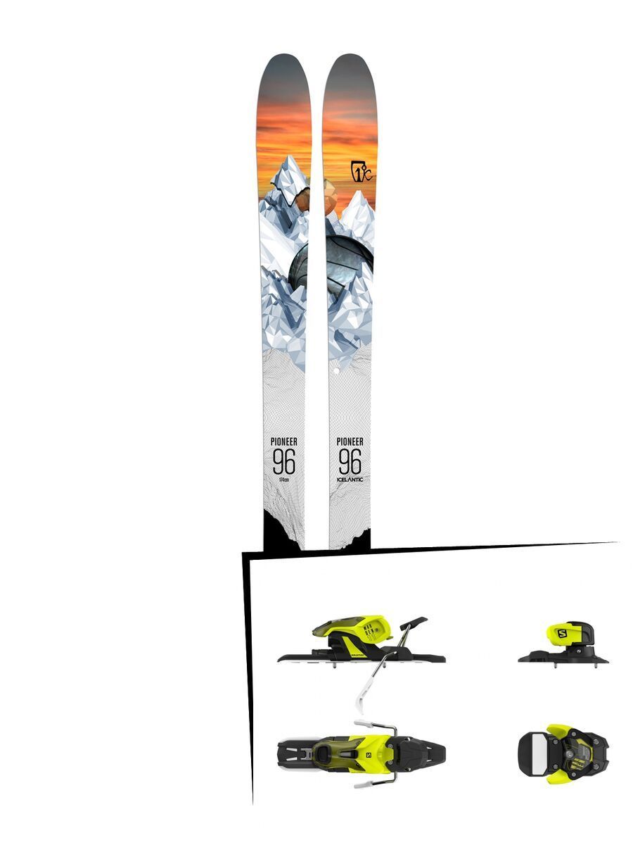 Set: Icelantic Pioneer 96 2018 + Salomon Warden 11 yellow/black - Bild 1