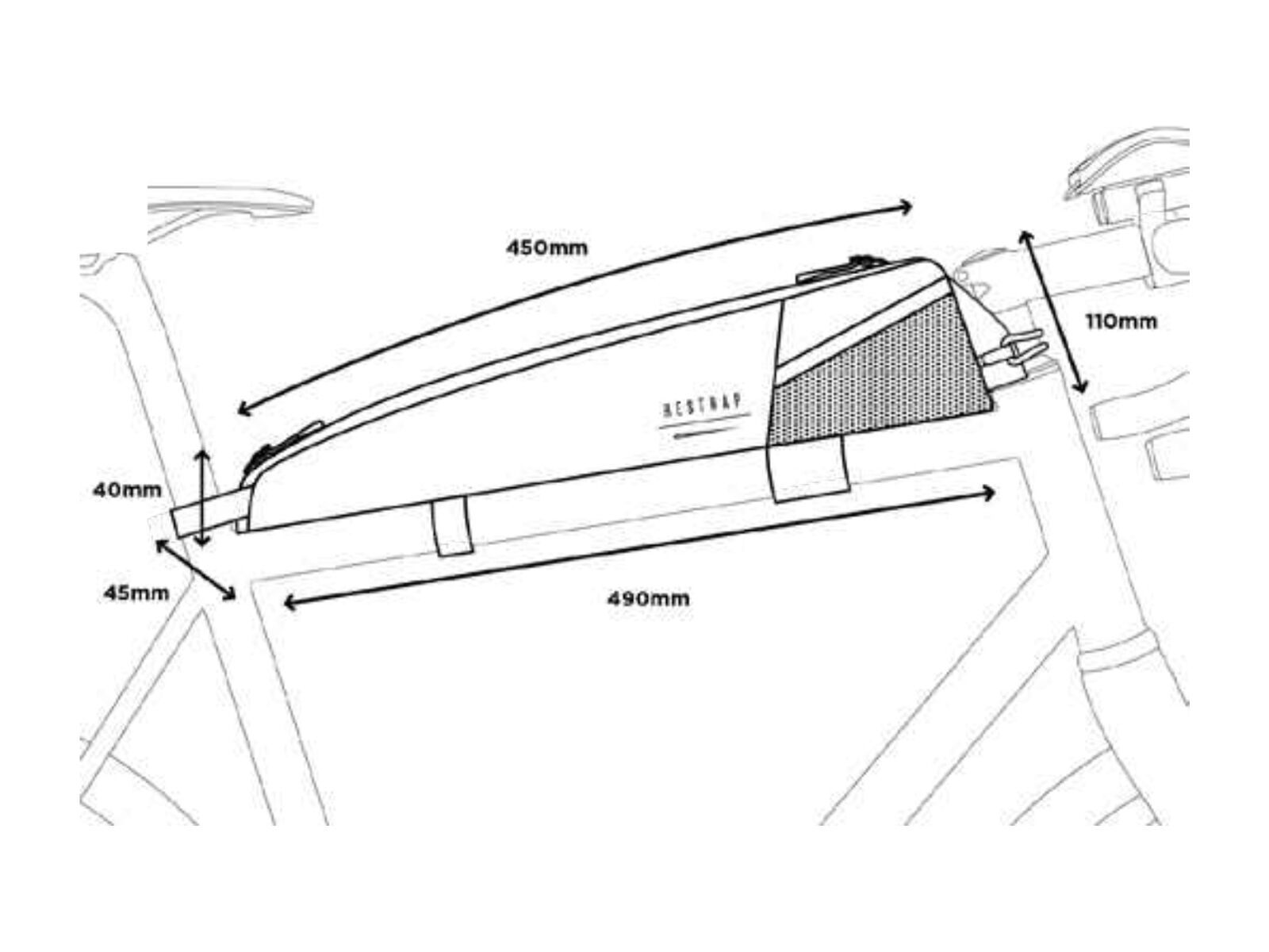 Restrap Race Top Tube Bag - 2 L, black - Bild 9