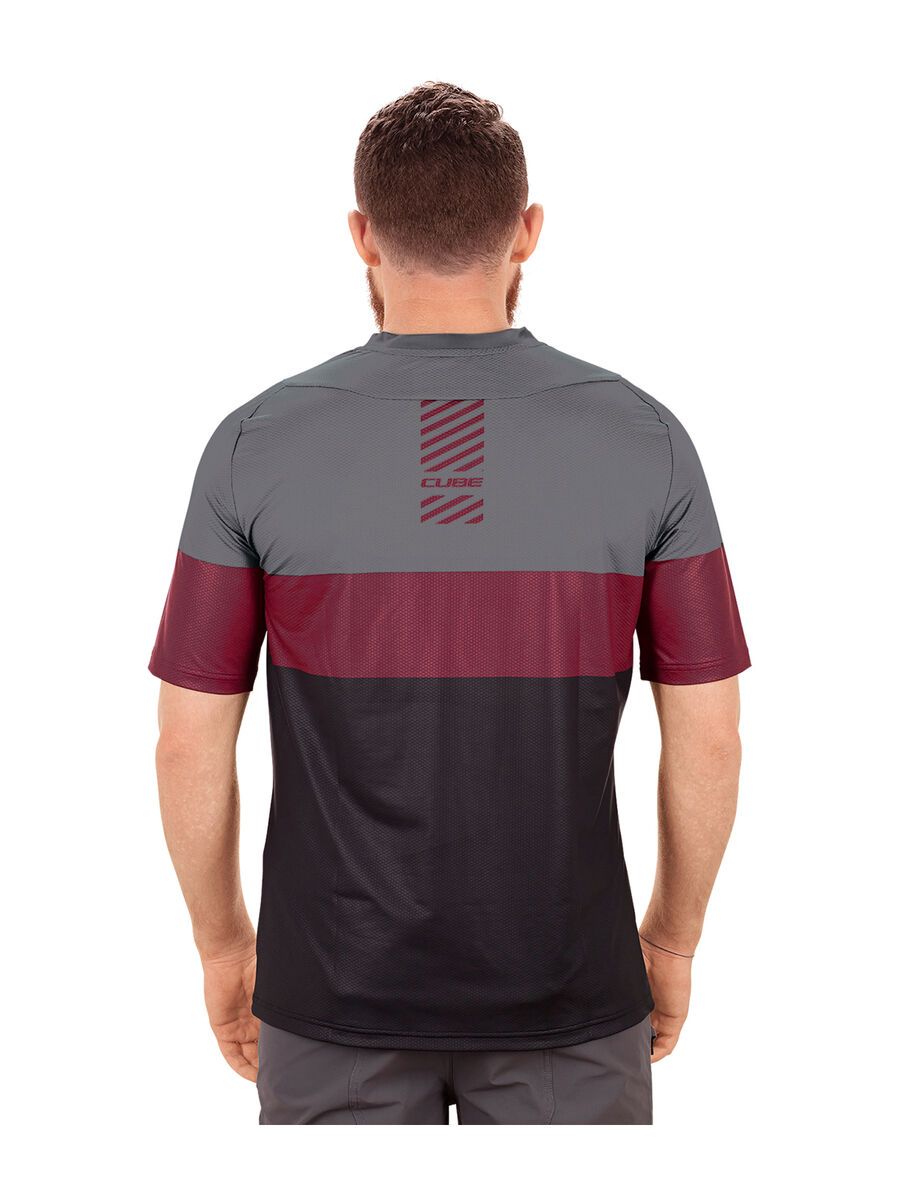 Cube Edge Rundhalstrikot kurzarm, bordeaux - Bild 4