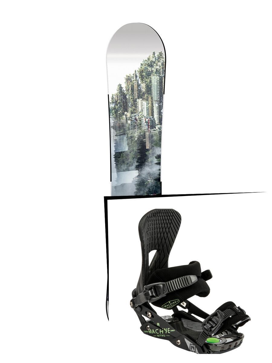 Set: Nitro Team Exposure 2017 + Nitro Machine 2015, black - Snowboardset - Bild 1