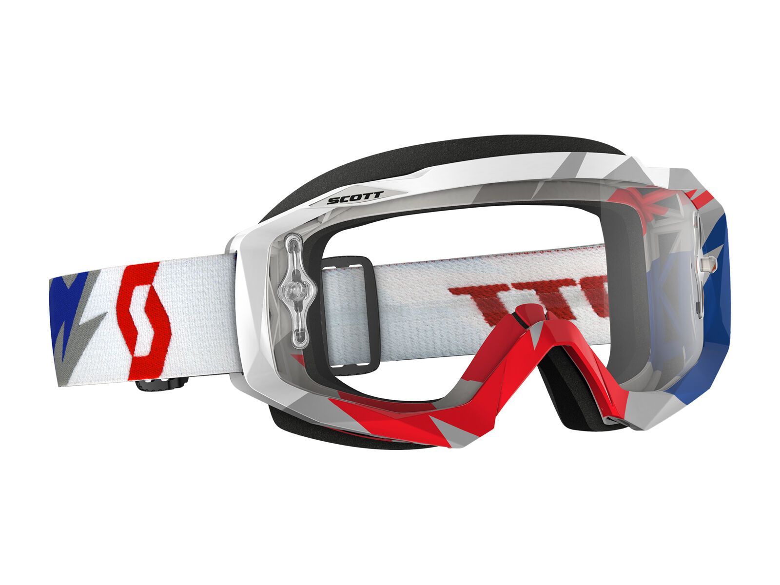 Scott Hustle MX, cracked blue/red clear works - Bild 1