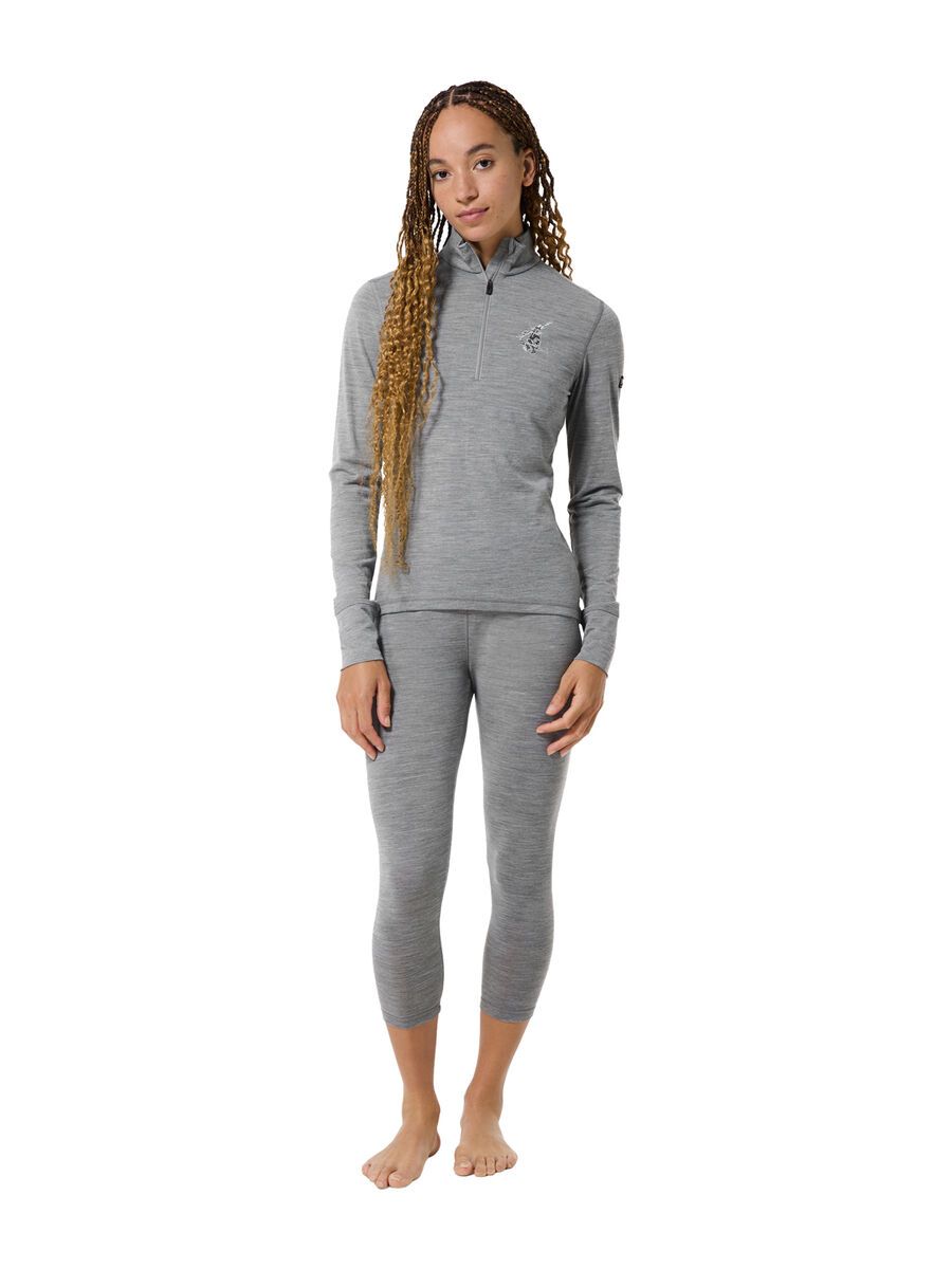 super.natural Tundra175 Zip 1/4 Bunny Damen, cashmere grey melange/various - Bild 5
