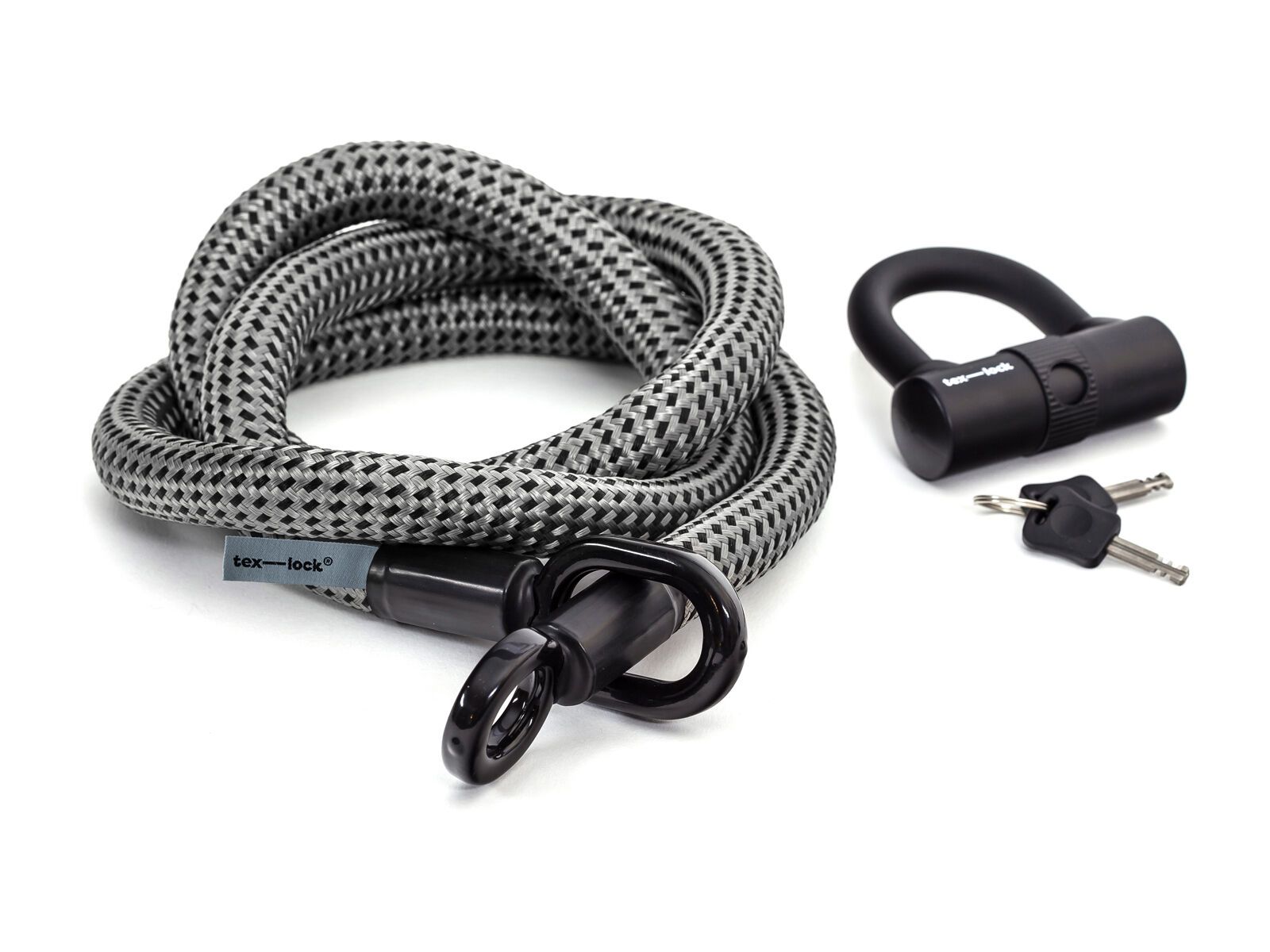 Tex-Lock Eyelet L 160 cm + U-Lock, grey/black - Bild 2