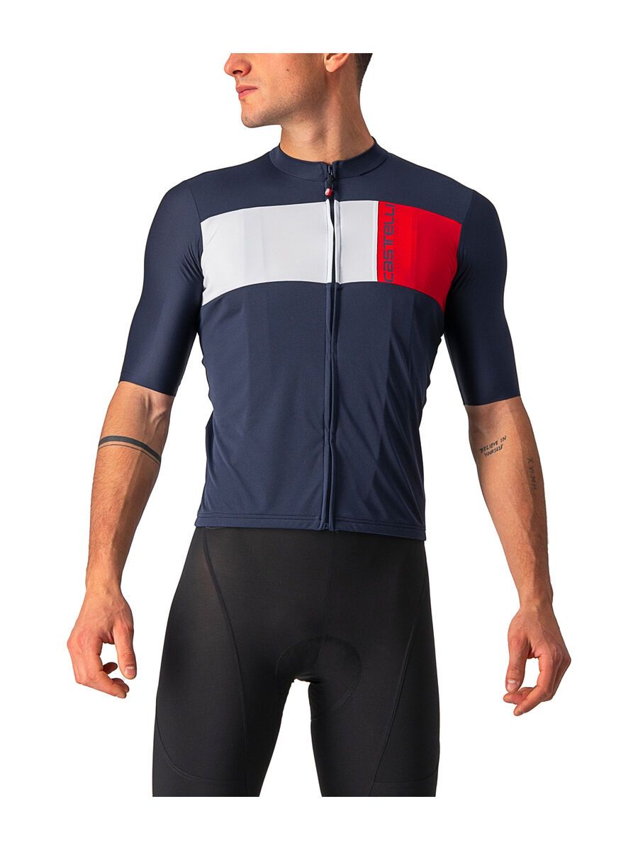 Castelli Prologo 7 Jersey, savile blue/silver gray-red - Bild 1