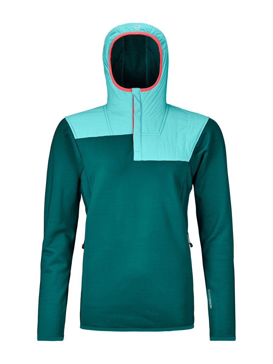 Ortovox Merino Fleece Plus Anorak W, pacific green - Bild 1