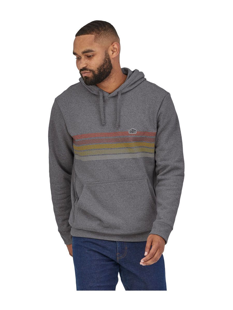Patagonia Line Logo Ridge Stripe Uprisal Hoody, gravel heather - Bild 3