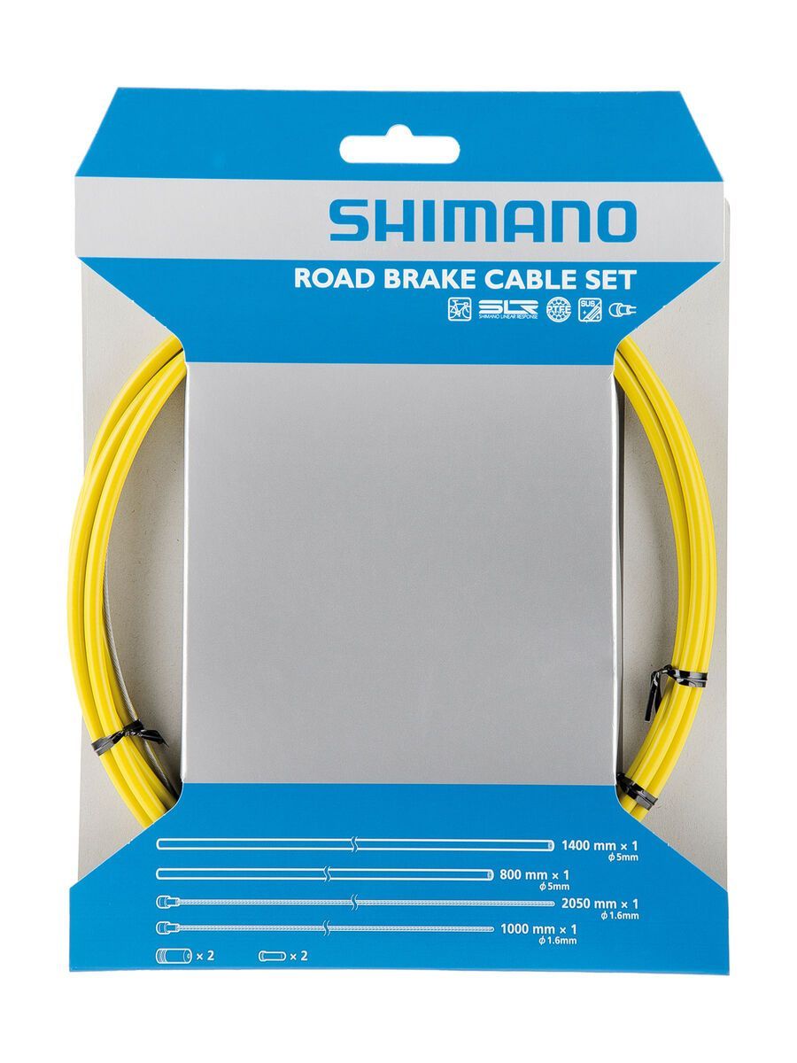 Shimano Bremszug-Set Road Sil-Tec beschichtet, gelb - Bild 1