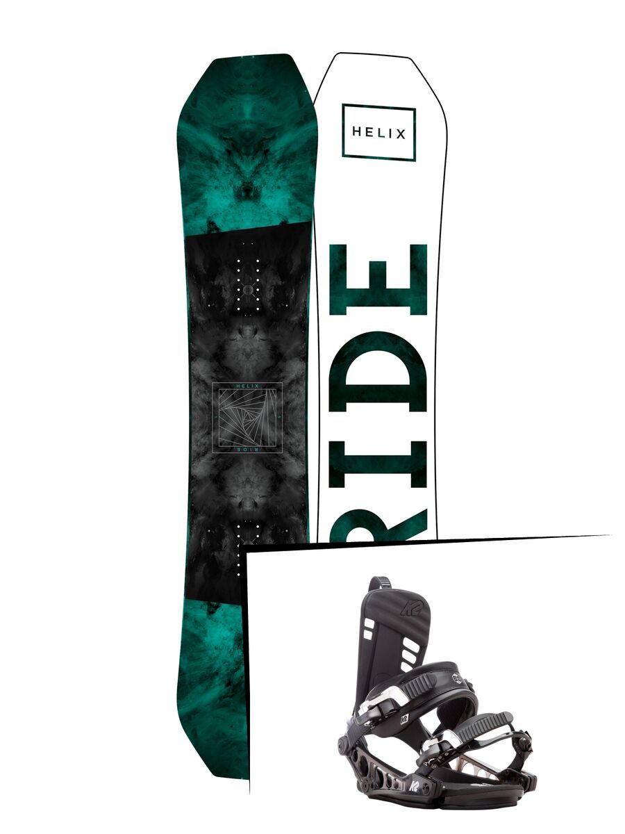 Set: Ride Helix 2017 + K2 Cinch CTX 2017, black - Snowboardset - Bild 1
