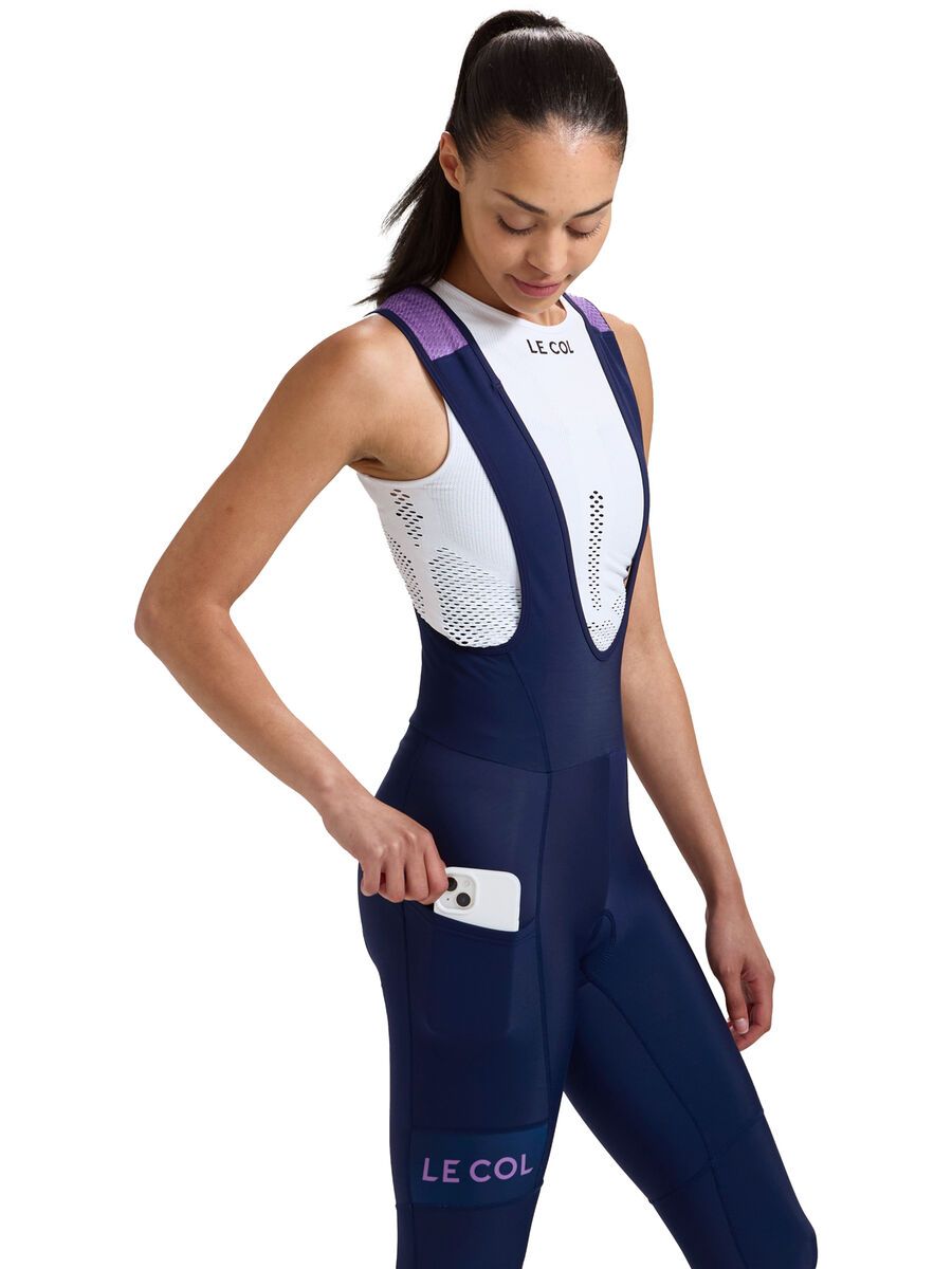 Le Col Womens Sport Cargo Bib Tights, navy/orchid - Bild 4