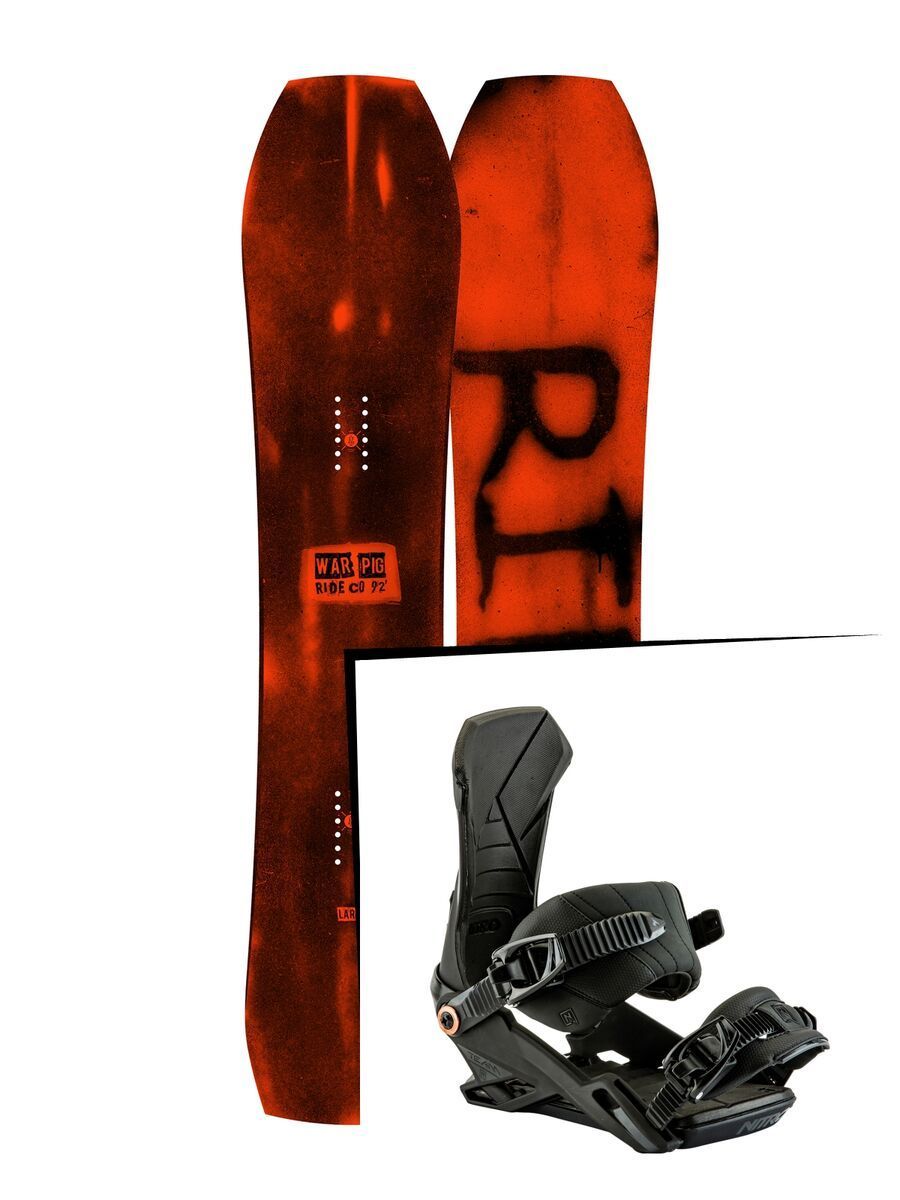 Set: Ride Warpig Large 2017 + Nitro Team 2017, black - Snowboardset - Bild 1