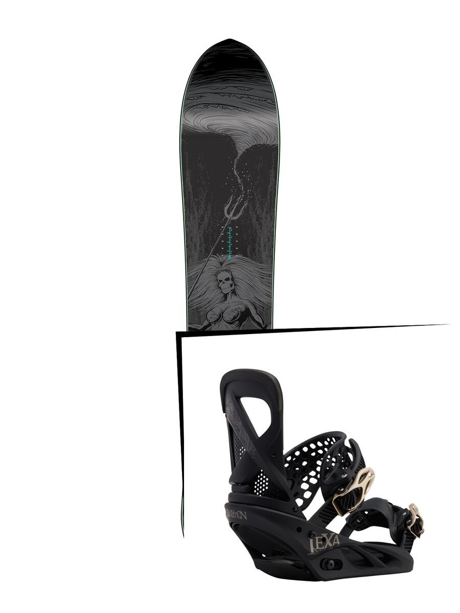 Set: Nitro Slash Womens 2017 + Burton Lexa 2017, black gold - Snowboardset - Bild 1