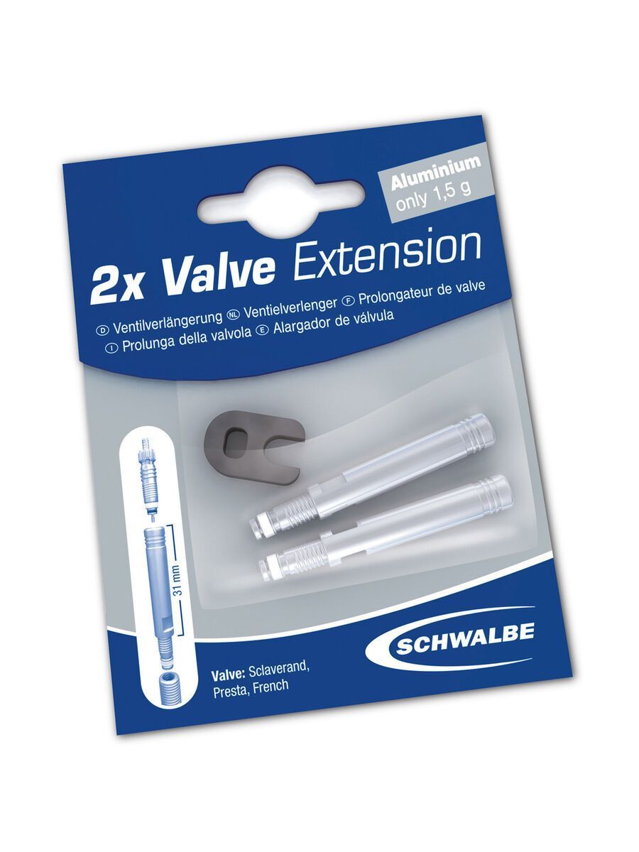Schwalbe Ventilverlängerung Aluminium, für Sclaverand 2er Set - Bild 1
