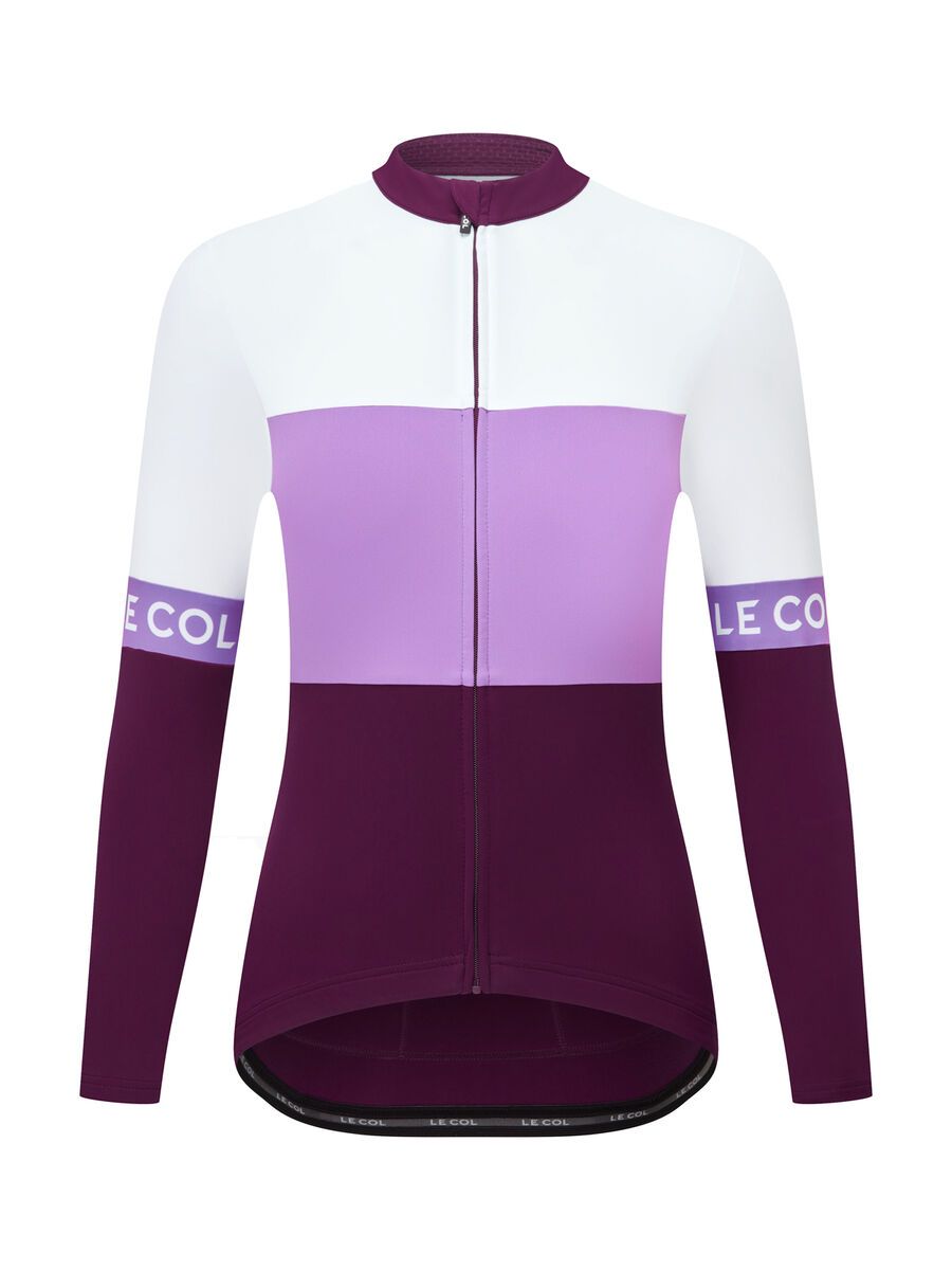 Le Col Womens Sport Tricolour Long Sleeve Jersey, purple/orchid/white - Bild 1