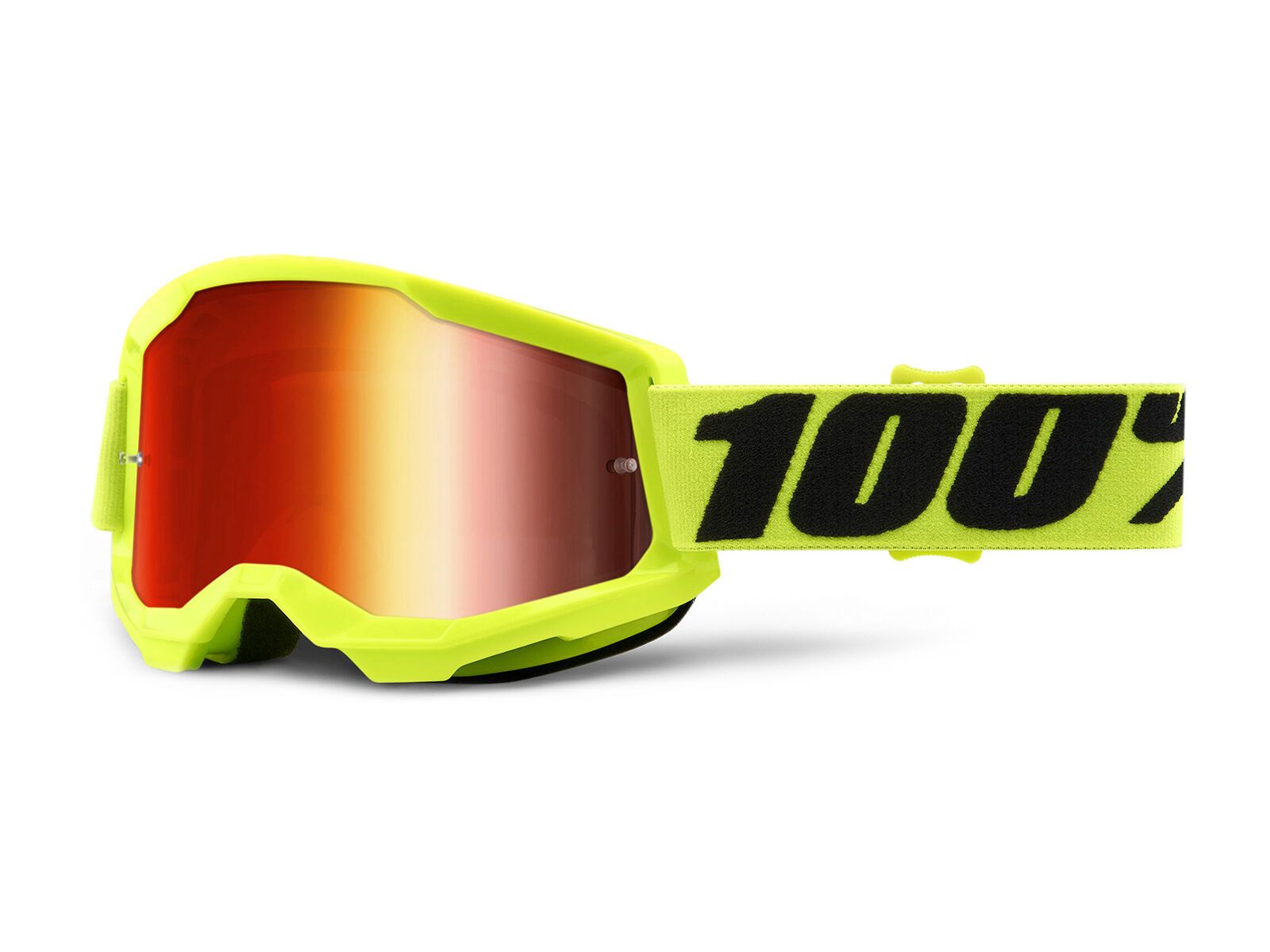 100% Strata 2 Goggle - Mirror Red, fluo yellow - Bild 1