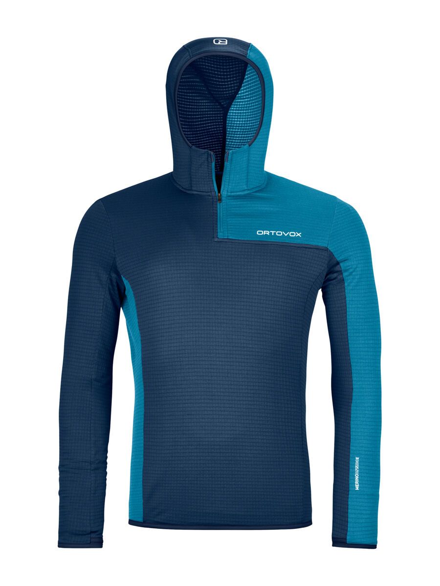 Ortovox Merino Fleece Light Grid ZN Hoody M, deep ocean - Bild 1
