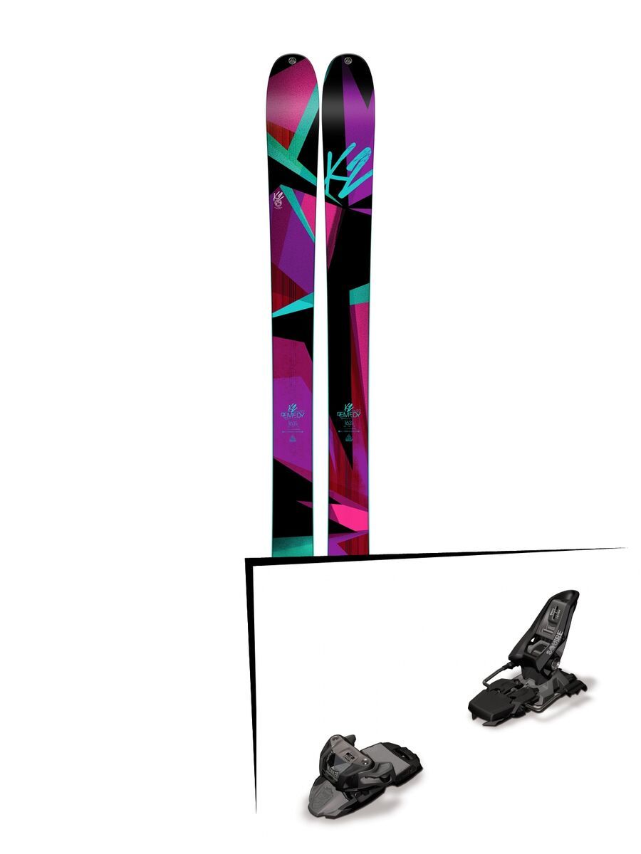 Set: K2 SKI Remedy 92 2017 + Squire 11 110 mm, black anthracite - Skiset - Bild 1