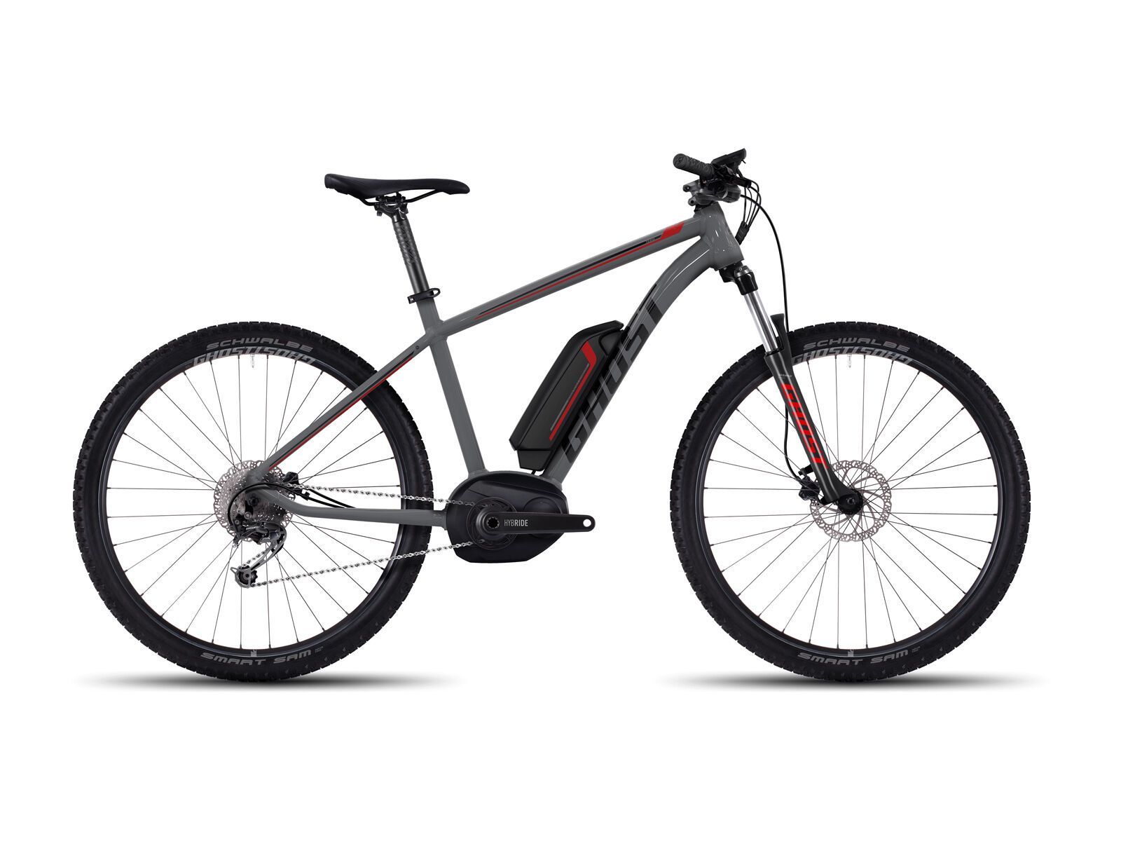 Ghost Hybride Teru B3.7 AL, micro chip gray/night black/riot red - Bild 1