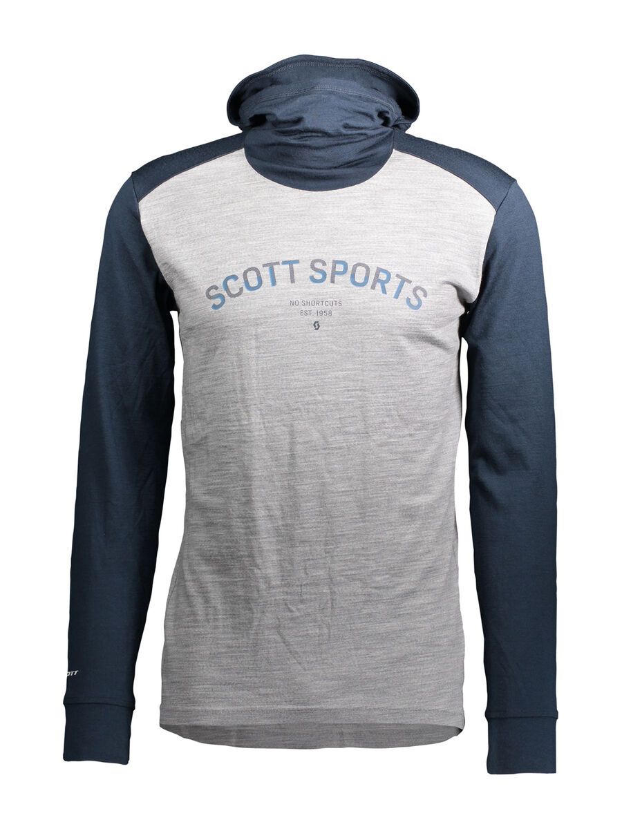 Scott Defined Merino L/SL Men's Hoody, dark blue/light grey melange - Bild 1