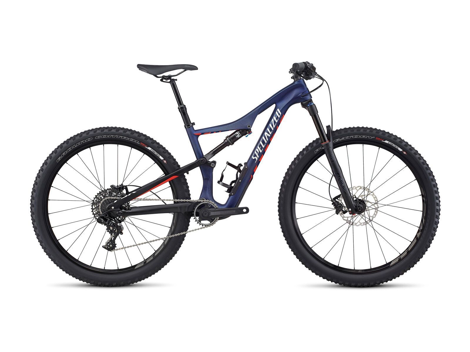 Specialized Woman's Camber FSR Comp Carbon 650B, satin nibali blue/nordic red/flake silver - Bild 1