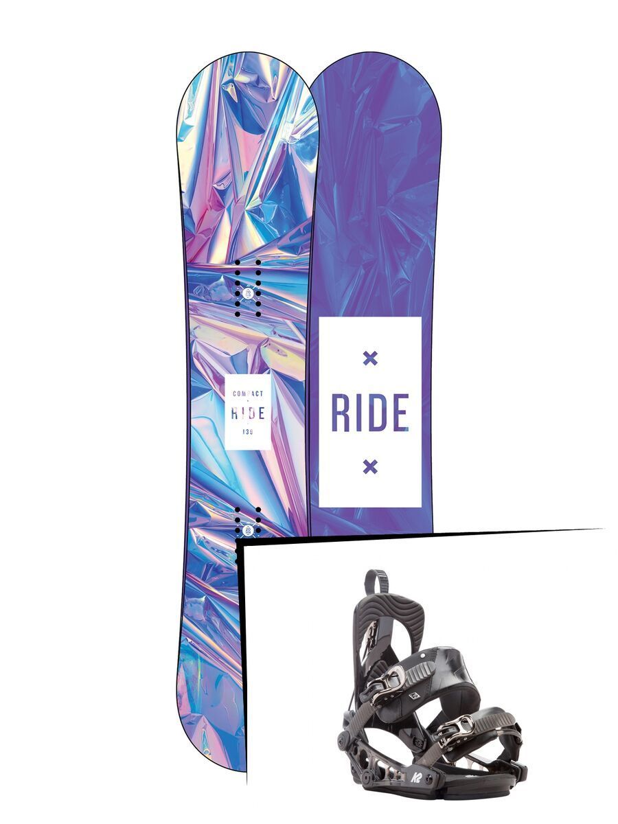 Set: Ride Compact 2017 + K2 Cinch Tryst 2017, black - Snowboardset - Bild 1