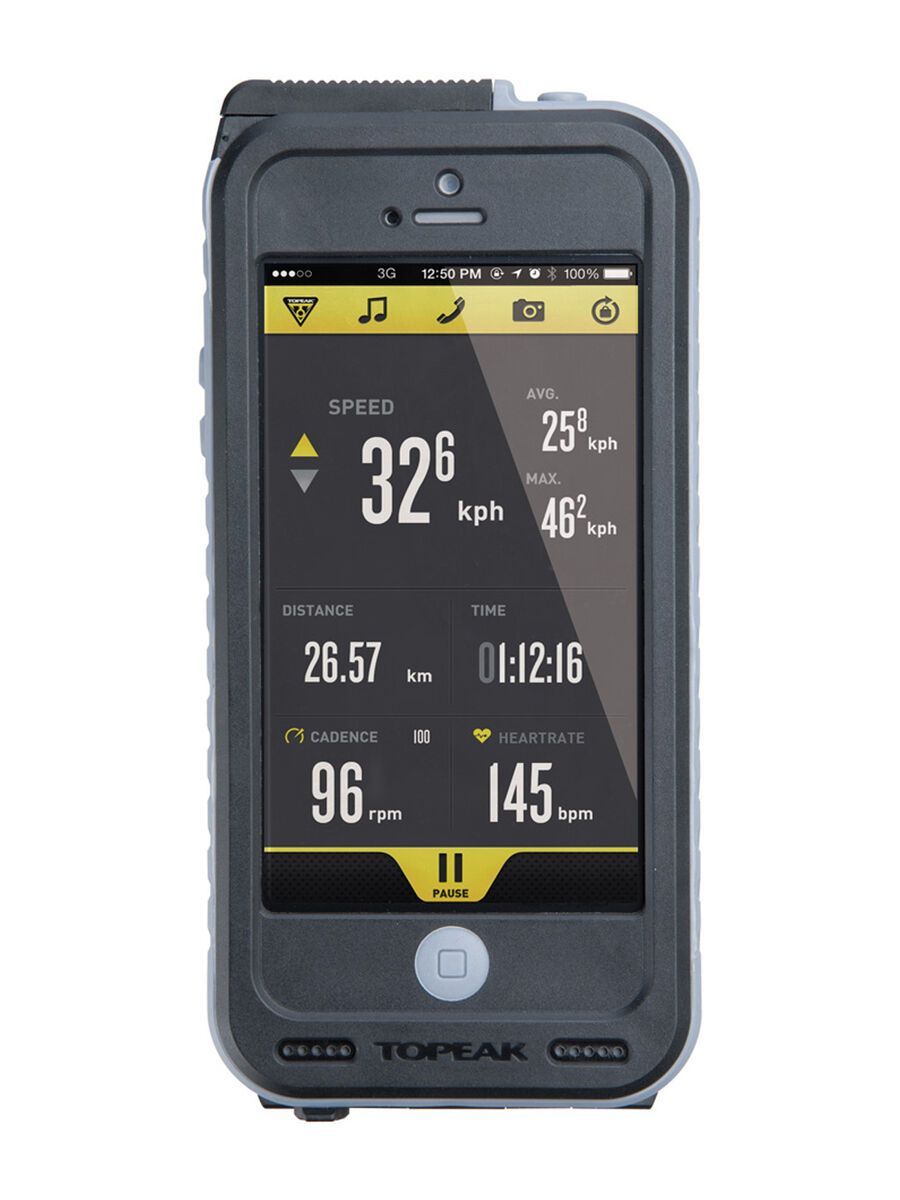 Topeak Weatherproof RideCase + PowerPack/Halter iPhone 5, black/gray - Bild 1