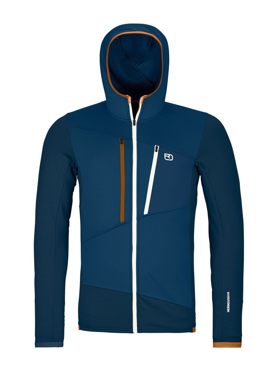 Ortovox Merino Fleece Grid Hoody M, deep ocean - Bild 1