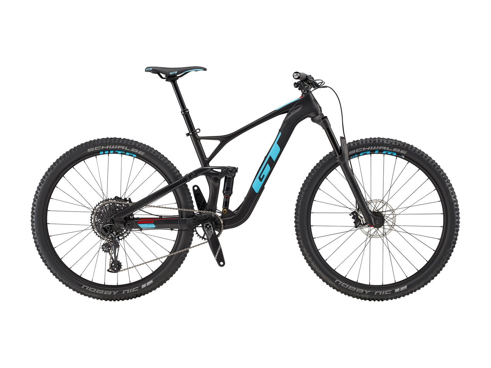 GT Sensor Carbon Elite, satin raw w/ gloss aqua blue and red - Bild 1