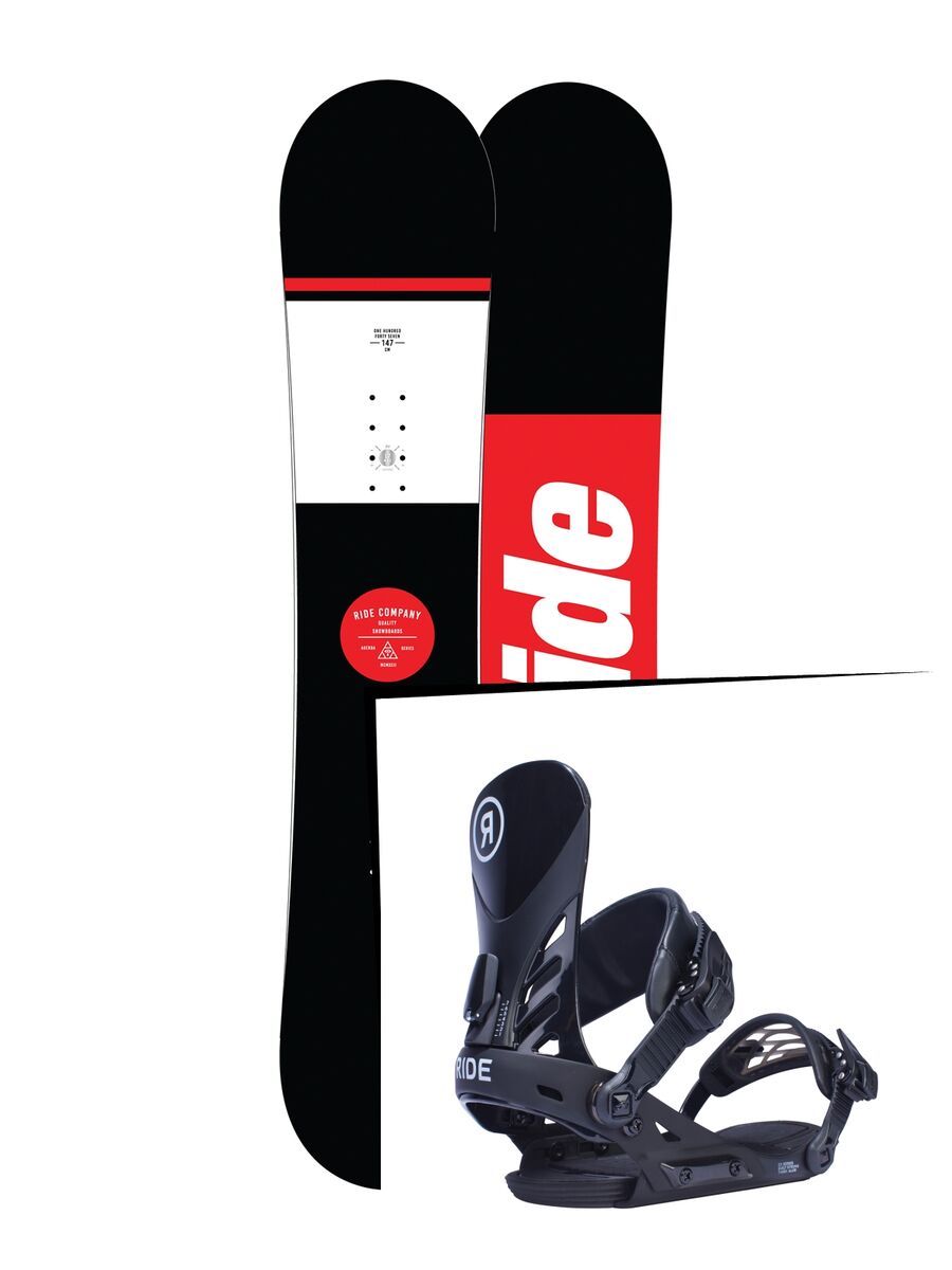 Set: Ride Agenda 2017 + Ride EX 2017, black - Snowboardset - Bild 1
