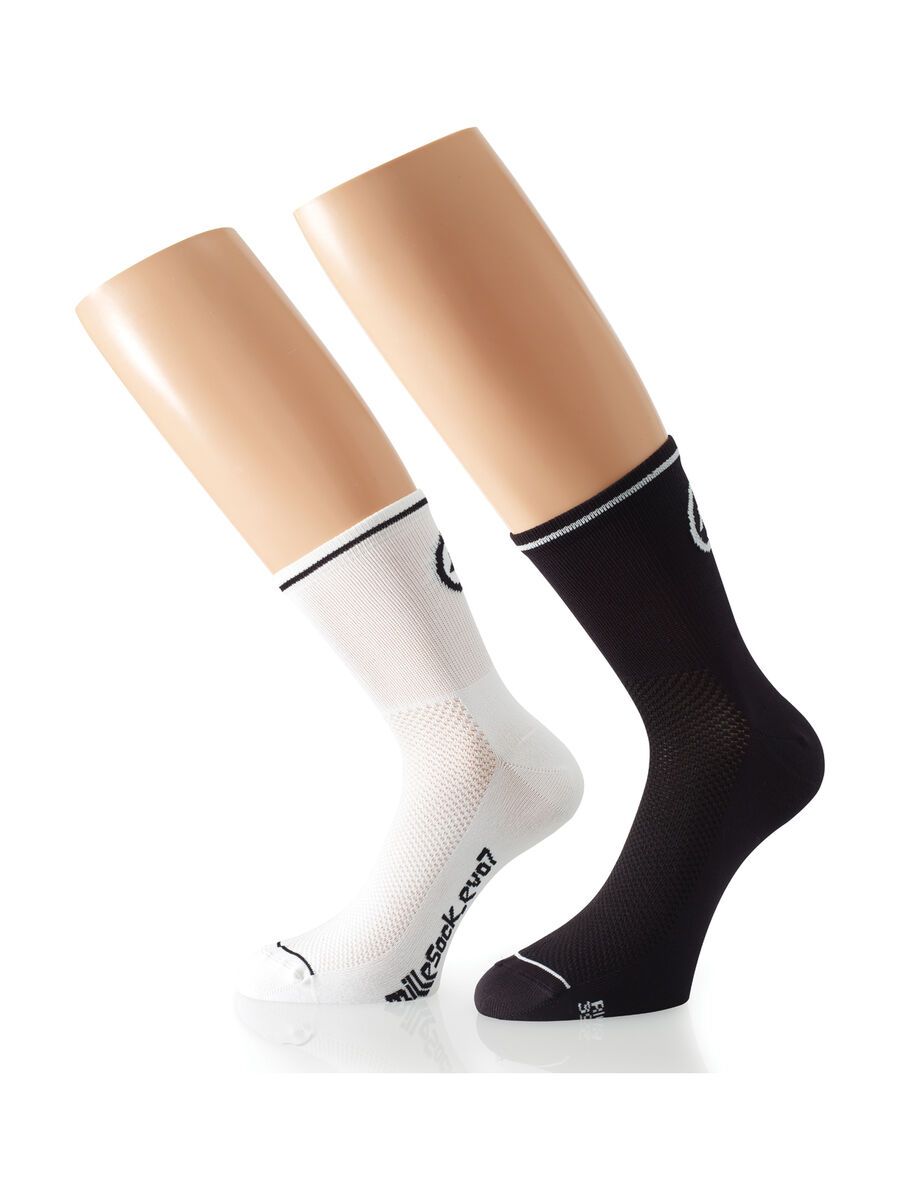 Assos milleSocks evo7 2 pairs, holy white/block black - Bild 1