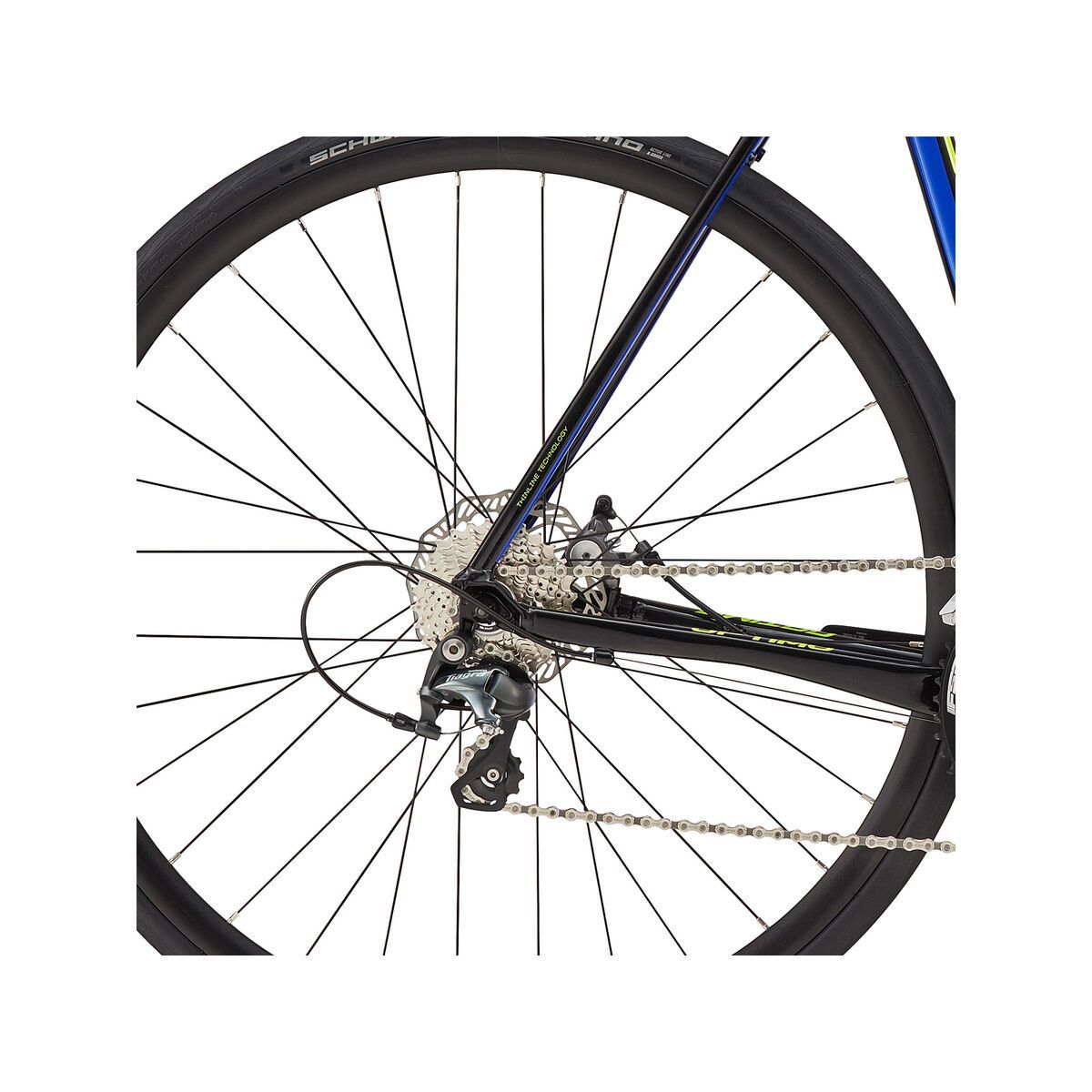 Cannondale CAAD Optimo Disc Tiagra, jet black w/ cerulean blue and volt, gloss - VLT - Bild 4